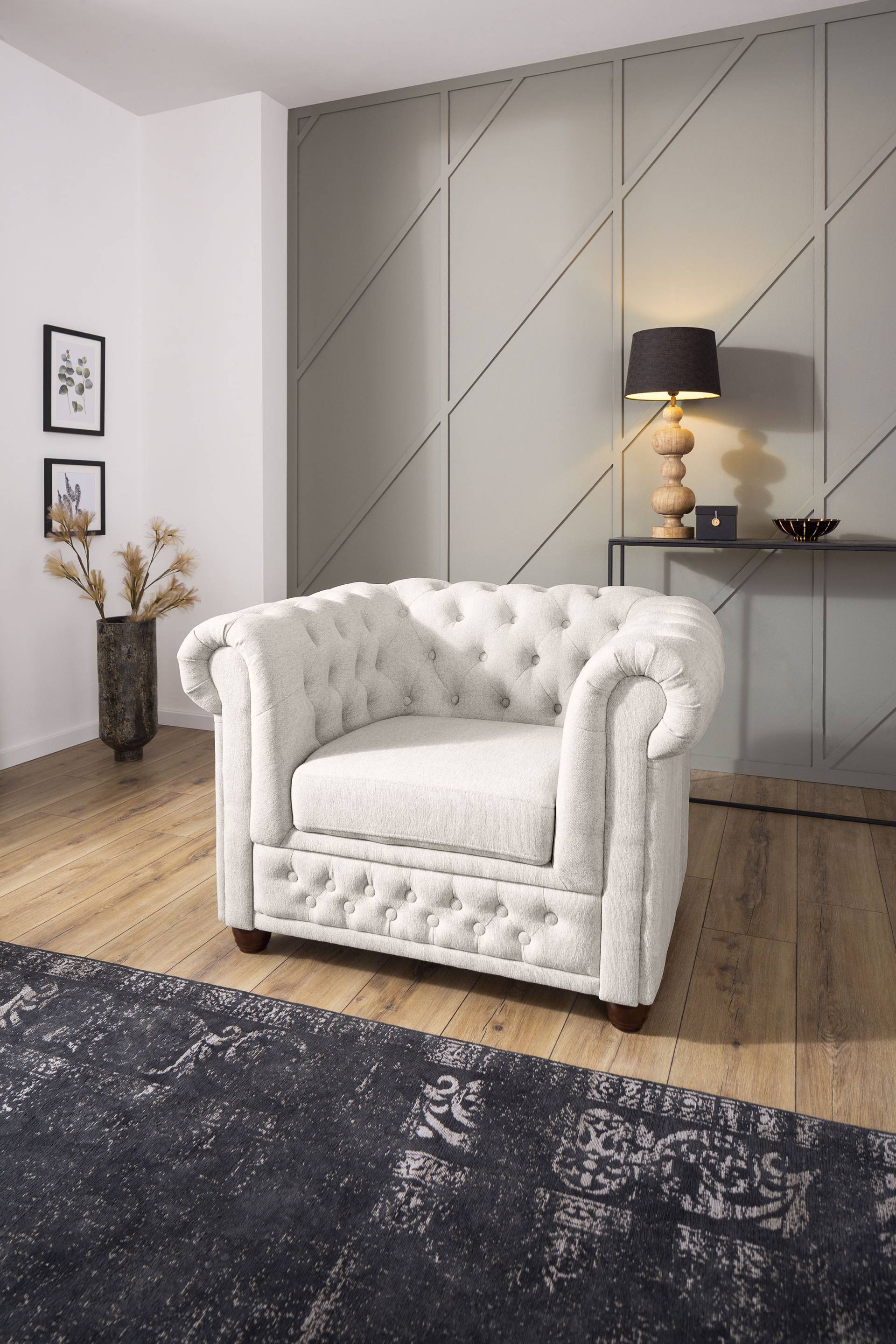 Home affaire Chesterfield-Sessel »New Castle Sessel«, hochwertige Knopfheftung, B/T/H: 104/86/72 cm von home affaire