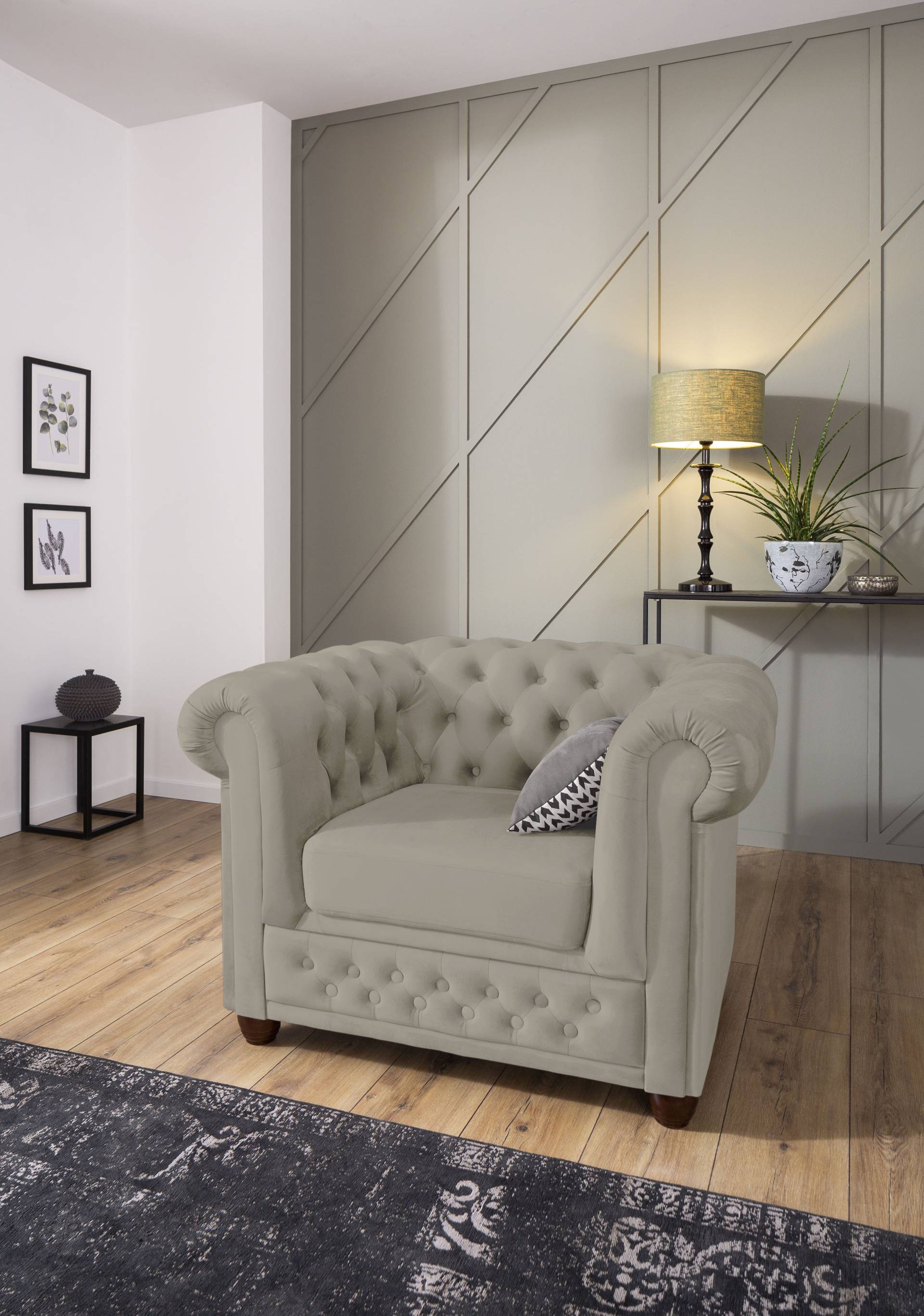 Home affaire Chesterfield-Sessel »New Castle Sessel«, hochwertige Knopfheftung, B/T/H: 104/86/72 cm von home affaire