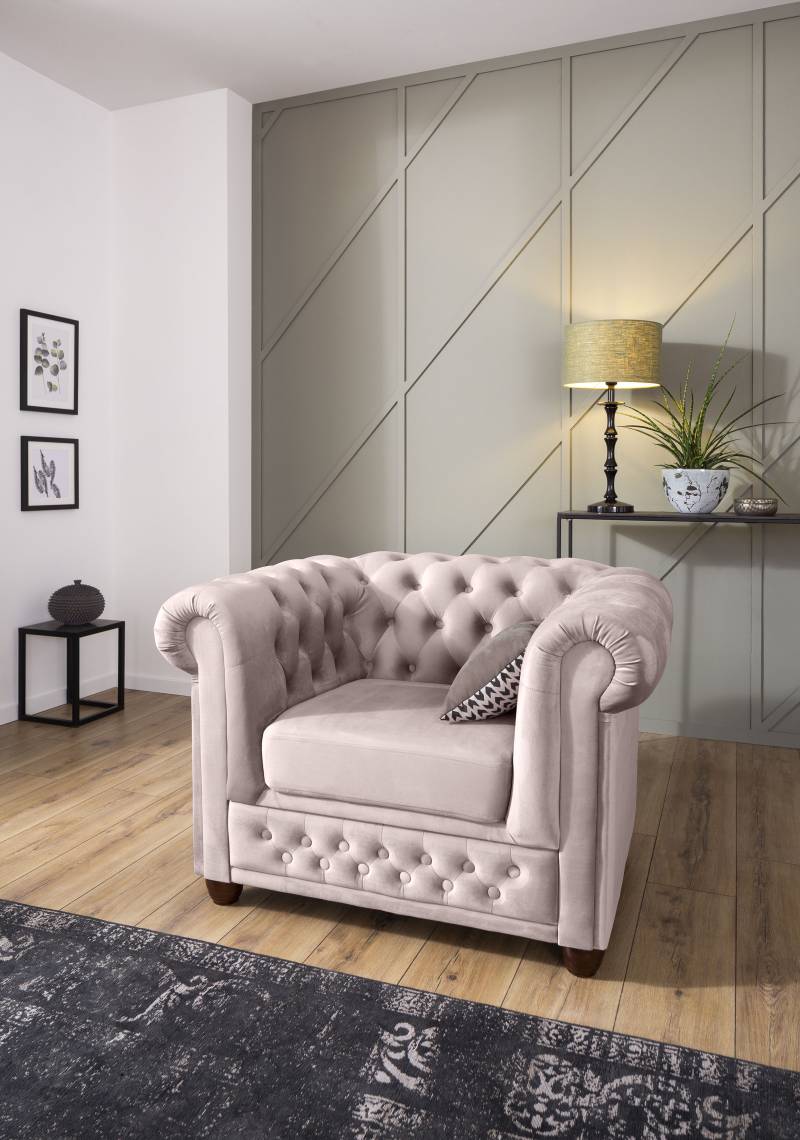 Home affaire Chesterfield-Sessel »New Castle Sessel«, hochwertige Knopfheftung, B/T/H: 104/86/72 cm von home affaire