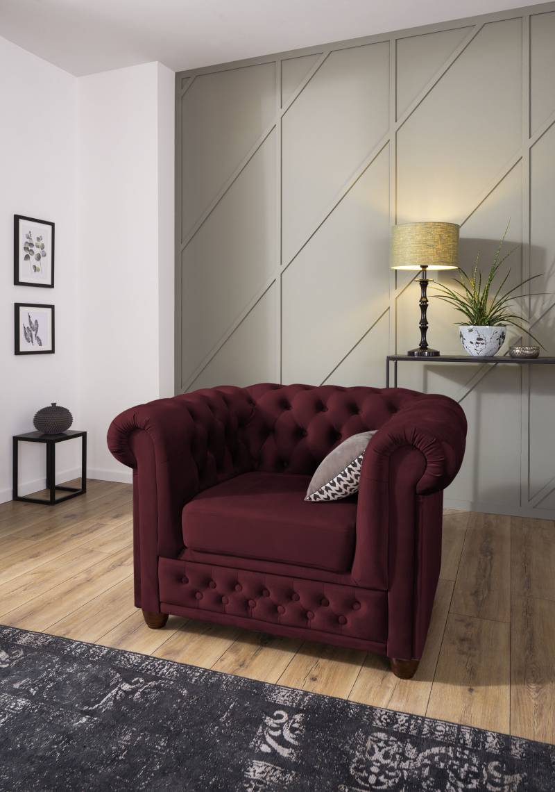 Home affaire Chesterfield-Sessel »New Castle Sessel«, hochwertige Knopfheftung, B/T/H: 104/86/72 cm von home affaire