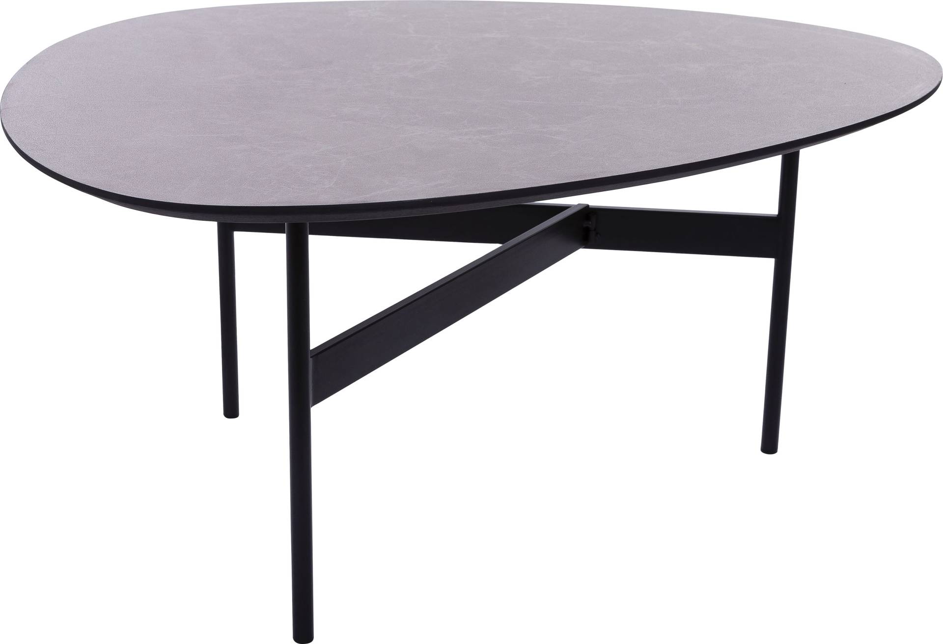 Home affaire Couchtisch, Couchtisch Oval, grau lackierter Tischplatte, 3 Bein Gestell Metall von home affaire