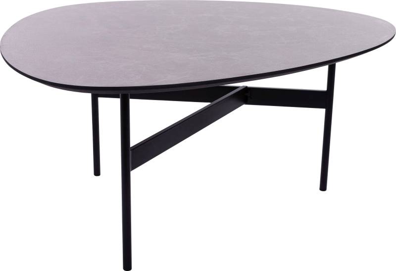 Home affaire Couchtisch, Couchtisch Oval, grau lackierter Tischplatte, 3 Bein Gestell Metall von home affaire