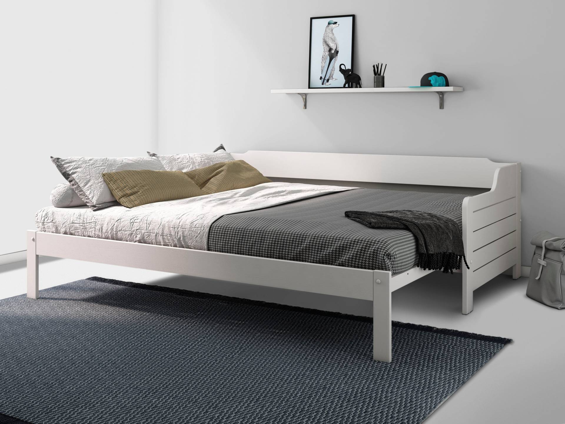 Home affaire Daybett »"EDO ", Gästebett, zeitlos und elegant«, mit zweiter ausziehbarer Liegefläche, zertifiziertes Massivholz von home affaire