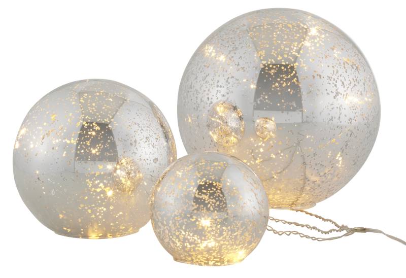 Home affaire Dekokugel »Balls mit LED Beleuchtung«, im 3-teiligen Set, bestehend aus Ø 10, 15, 20 cm von home affaire