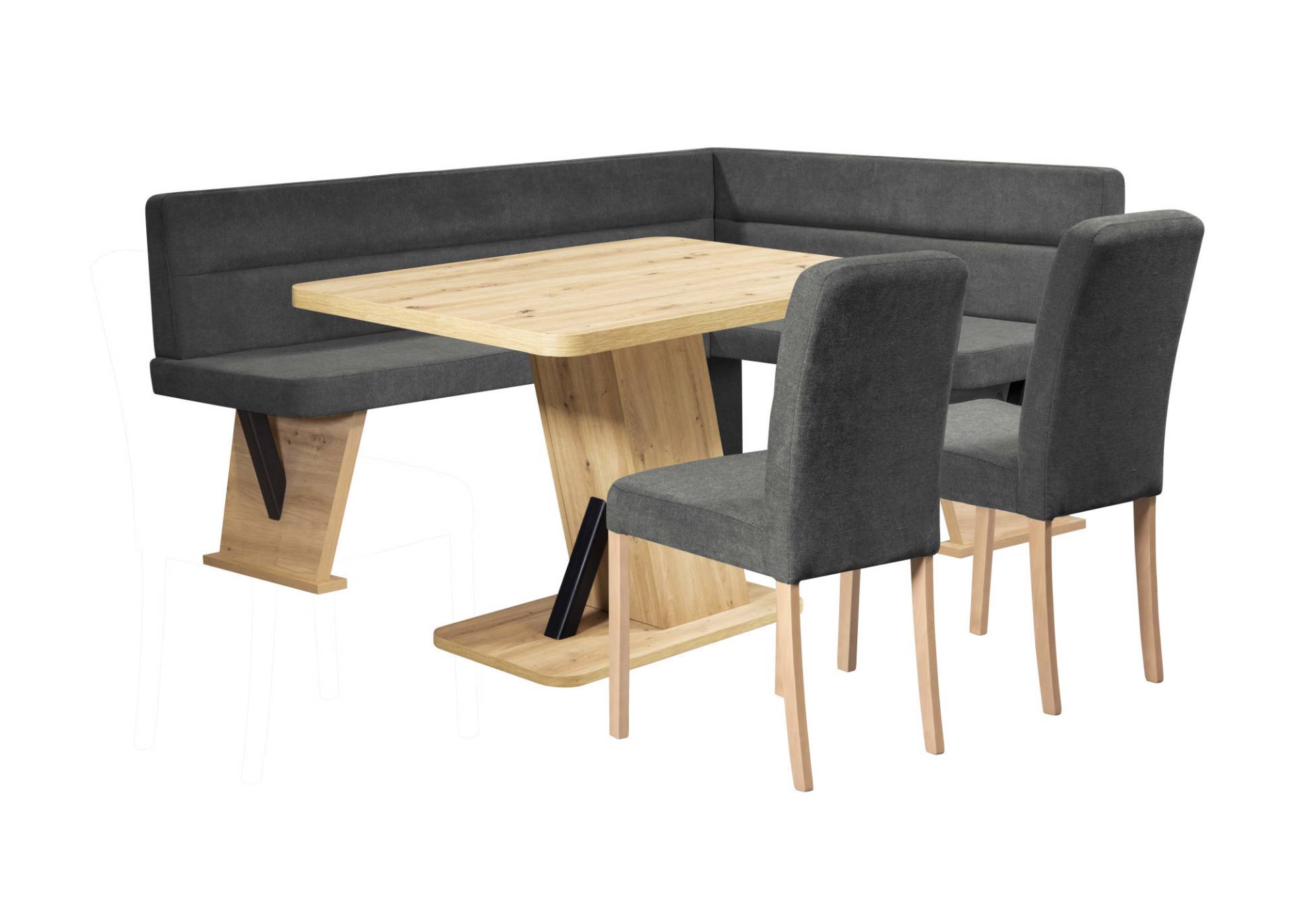 Home affaire Eckbankgruppe »Laros«, (Set, 4 tlg., 4tlg Set), perfekt für Küche, Esszimmer, Wohnzimmer von home affaire