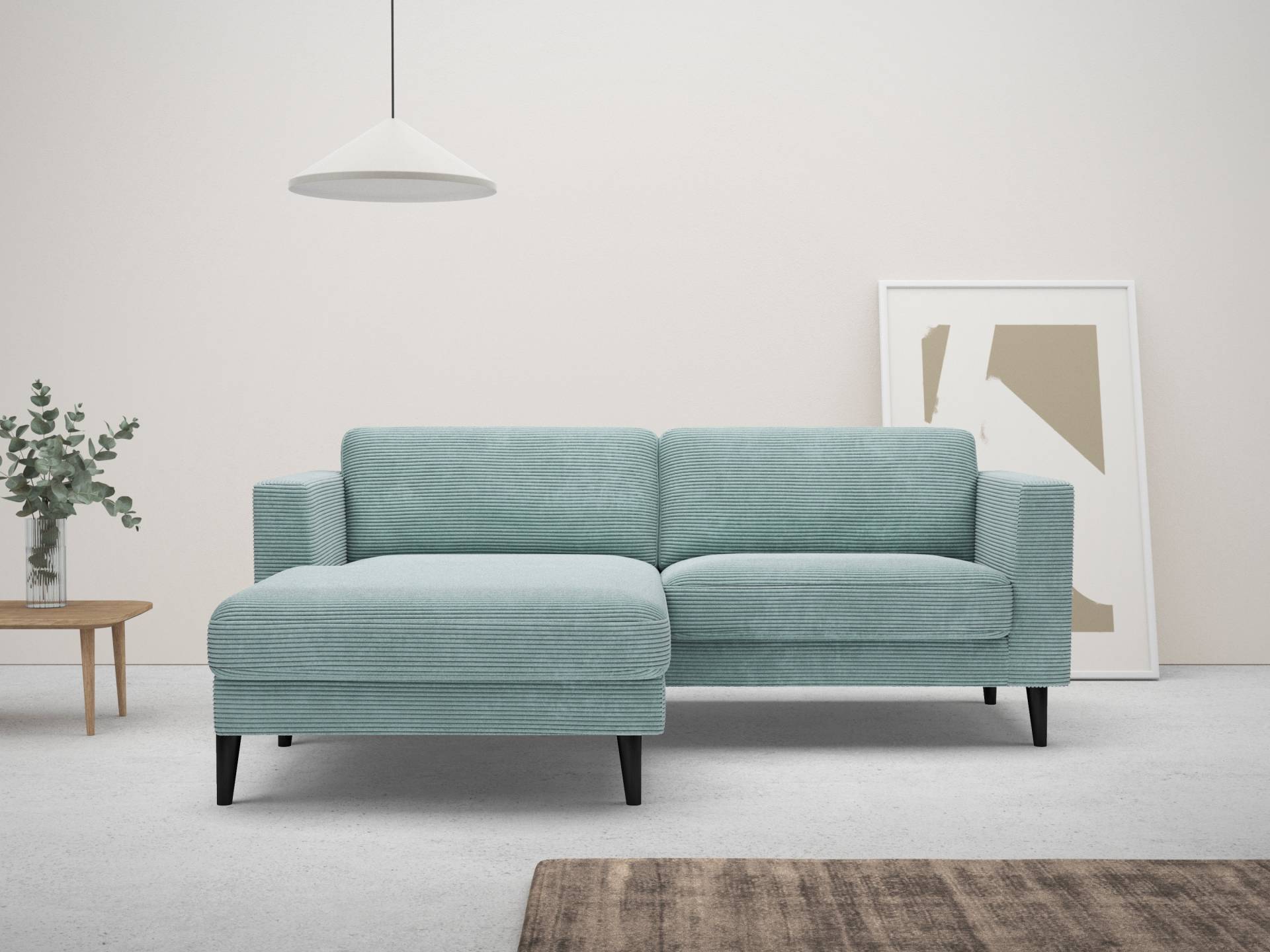 Home affaire Ecksofa »Amancey, L-Form, Cord oder weicher wasserabweisender Strukturstoff,«, Breite 255 cm, mit Massivholzrahmen, Komfortschaum von home affaire