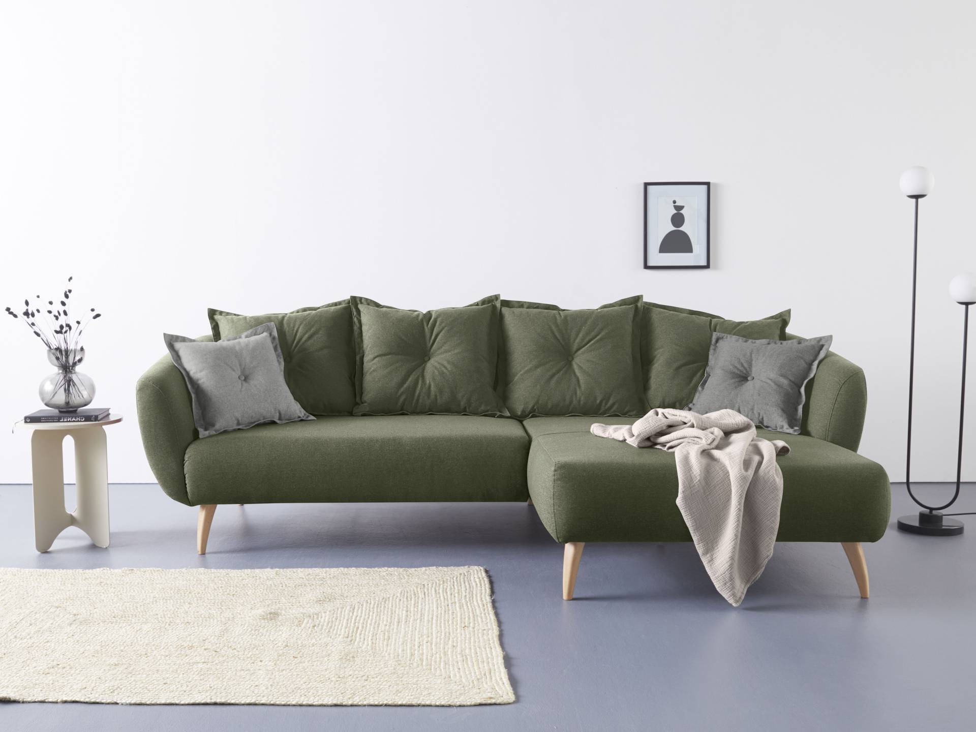 Home affaire Ecksofa »Baggio L-Form«, Zierkissen inklusive von home affaire