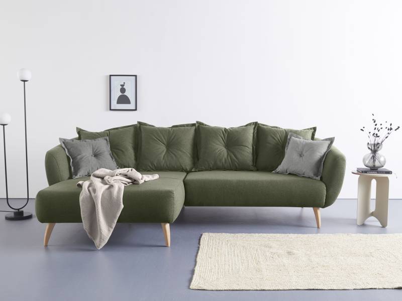 Home affaire Ecksofa »Baggio L-Form«, Zierkissen inklusive von home affaire