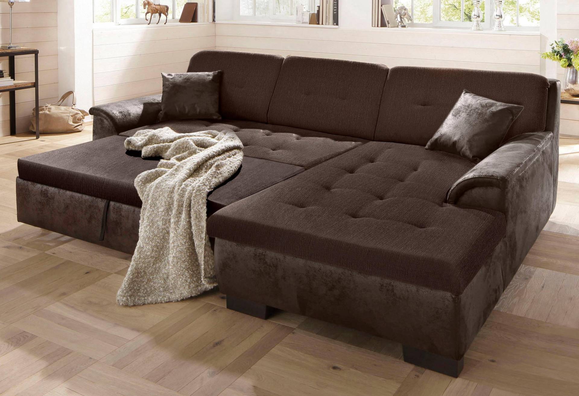 Home affaire Ecksofa »Bergen«, wahlweise mit Bettfunktion L-Form von home affaire