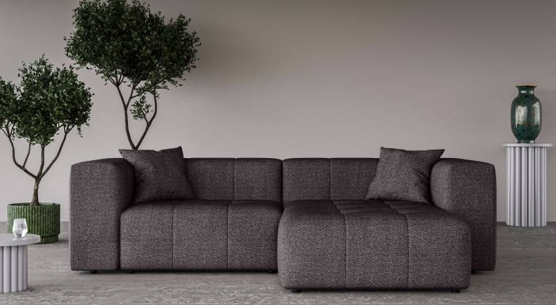 Home affaire Ecksofa »ERIZ auch in Bouclé L-Form«, moderne Steppung, incl. 2 Zierkissen, B/T/H: 278/176/70 cm von home affaire