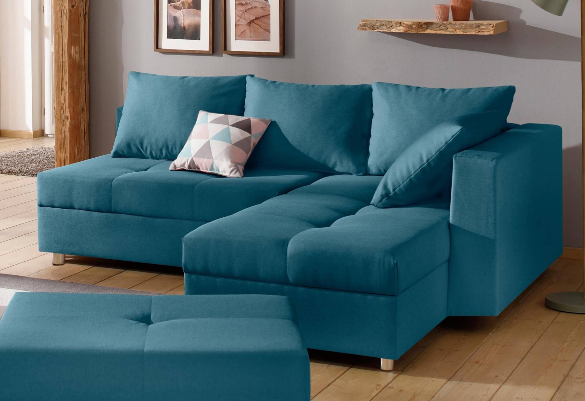 Home affaire Ecksofa »Italia L-Form«, mit Bettfunktion, mit Federkern von home affaire