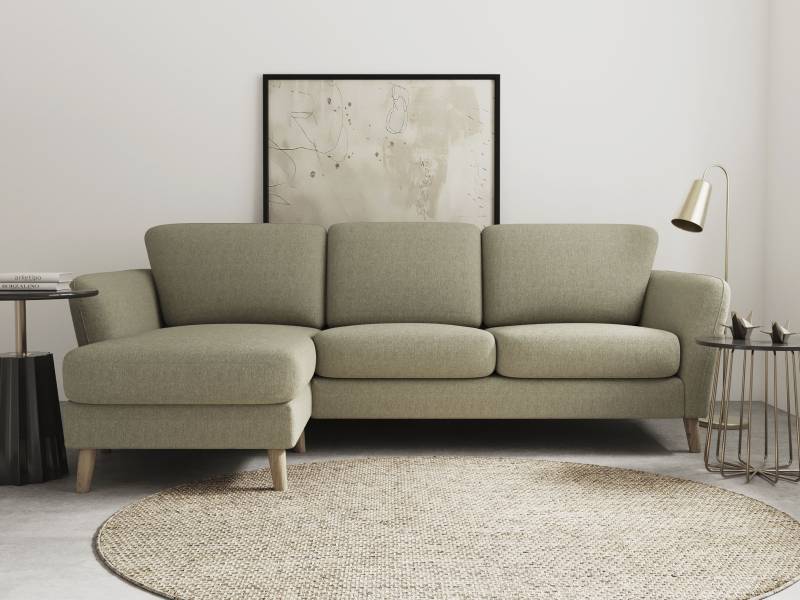 Home affaire Ecksofa »MARSEILLE (242/152cm),L-Form, Rec. rechts/links«, Massivholzbeine aus Eiche, in verschieden Bezügen und Farbvarianten von home affaire