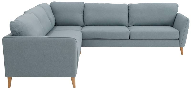 Home affaire Ecksofa »MARSEILLE 278/278 cm, L-Form,«, gleichschenklig, aus Eiche-Massivholz Beinen, verschiedene Bezüge von home affaire