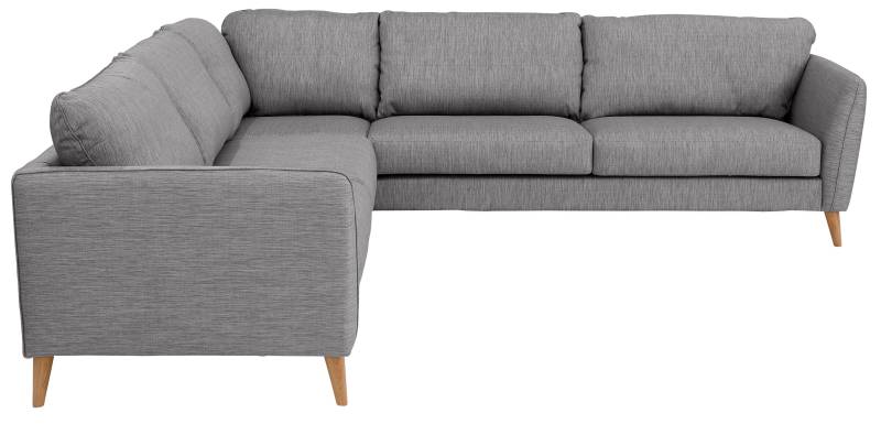 Home affaire Ecksofa »MARSEILLE 278/278 cm, L-Form,«, gleichschenklig, aus Eiche-Massivholz Beinen, verschiedene Bezüge von home affaire