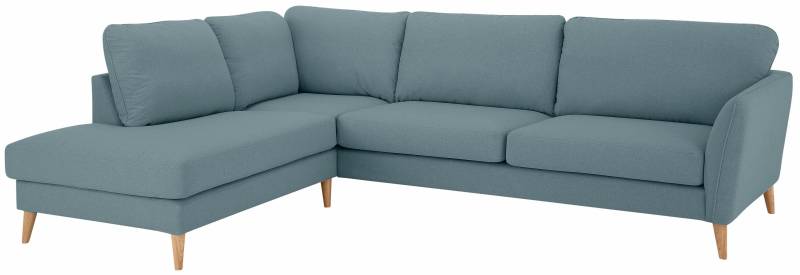 Home affaire Ecksofa »MARSEILLE 278/202 cm, L-Form, Ottom. rechts/links«, mit Massivholzbeinen aus Eiche, verschiedene Bezüge und Farbvarianten von home affaire