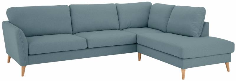 Home affaire Ecksofa »MARSEILLE 278/202 cm, L-Form, Ottom. rechts/links«, mit Massivholzbeinen aus Eiche, verschiedene Bezüge und Farbvarianten von home affaire