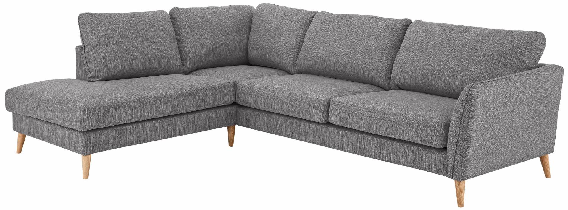 Home affaire Ecksofa »MARSEILLE 278/202 cm, L-Form, Ottom. rechts/links«, mit Massivholzbeinen aus Eiche, verschiedene Bezüge und Farbvarianten von home affaire