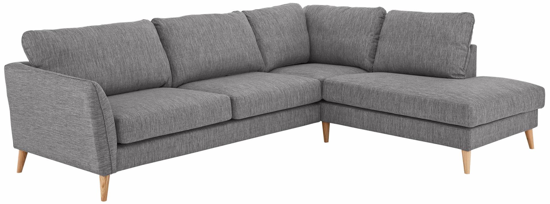 Home affaire Ecksofa »MARSEILLE 278/202 cm, L-Form, Ottom. rechts/links«, mit Massivholzbeinen aus Eiche, verschiedene Bezüge und Farbvarianten von home affaire