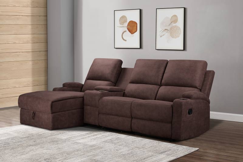 Home affaire Ecksofa »Napori Multimediasofa, 3er Kinosessel XXL, L-Form,«, Kinosofa mit Relaxfunktion, Getränkehalter, Staufach und Staukasten von home affaire