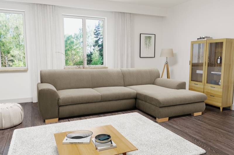 Home affaire Ecksofa »Nika L-Form«, wahlweise mit Bettfunktion, auch in Cord von home affaire