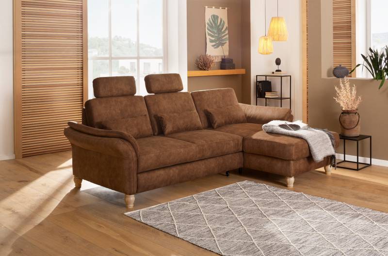 Home affaire Ecksofa »Palace L-Form«, incl. Sitztiefenverstellung, wahlweise mit Bettfunktion und Stauraum von home affaire