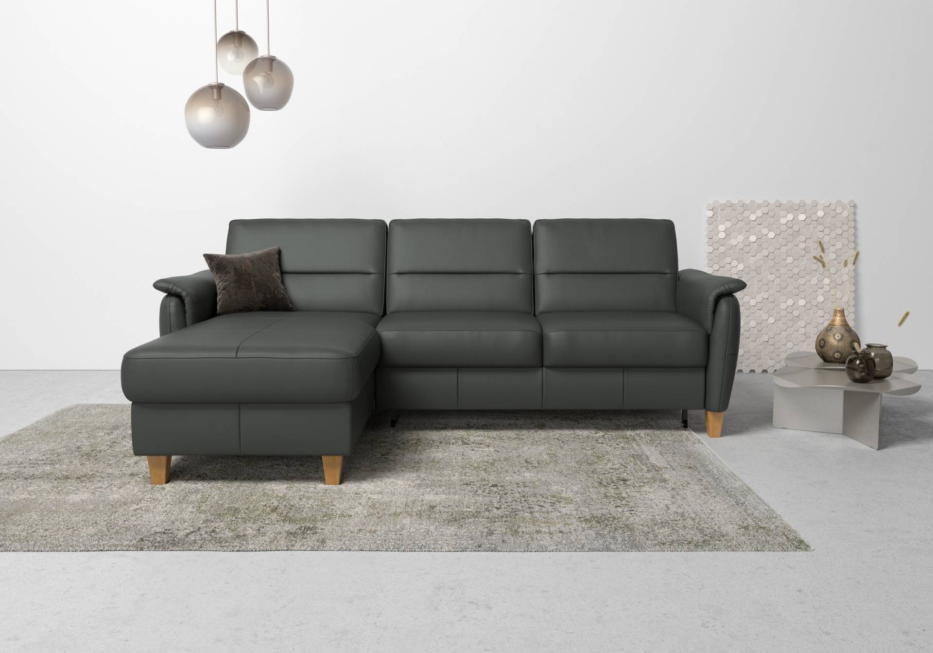 Home affaire Ecksofa »Palmera L-Form«, Federkern, wahlweise mit Bettfunktion und mit/ohne Bettkasten von home affaire