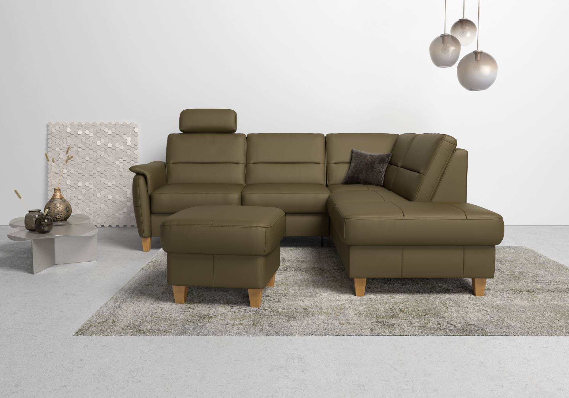 Home affaire Ecksofa »Palmera L-Form«, Federkern, wahlweise mit Bettfunktion und mit/ohne Stauraum von home affaire