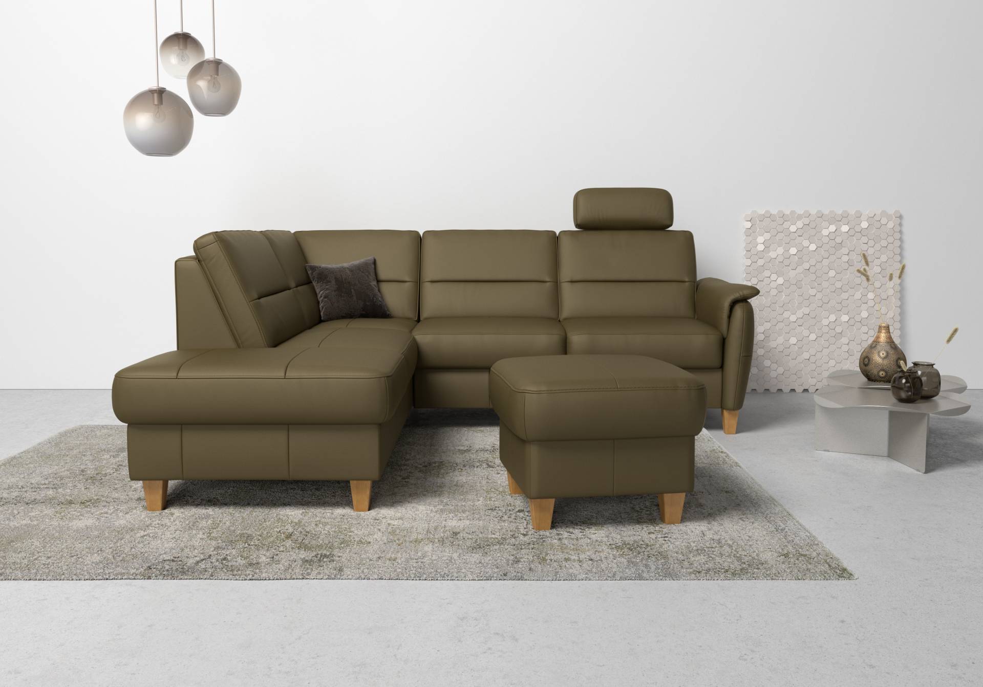 Home affaire Ecksofa »Palmera L-Form«, Federkern, wahlweise mit Bettfunktion und mit/ohne Stauraum von home affaire