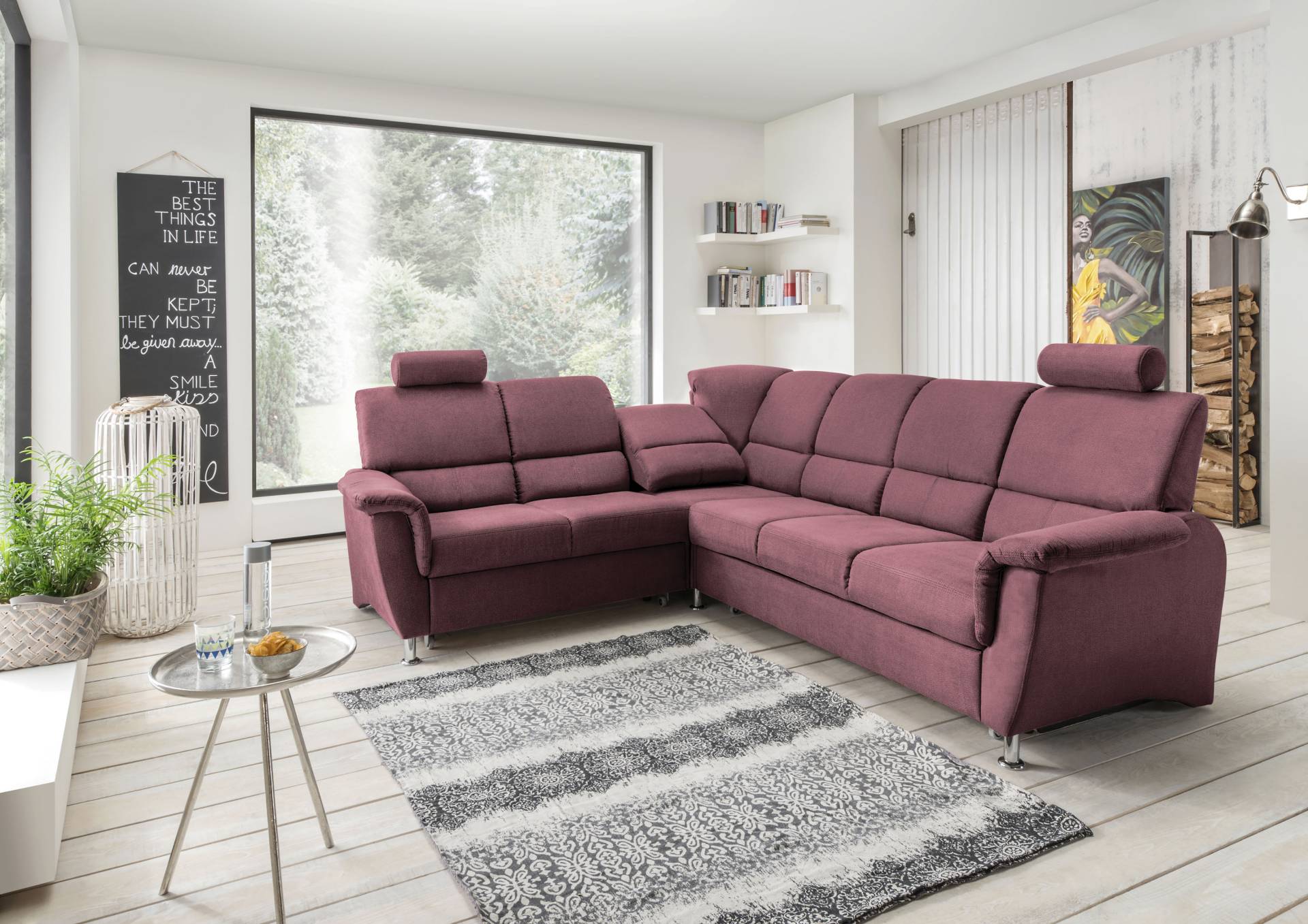 Home affaire Ecksofa »Pisa L-Form, mit Schlaffunktion, Stauraum, 2x höhenverstellbare«, Kopfstützen und Relaxfunktion im Eckelement Home affaire Ecksofa »Pisa L-Form, mit Schlaffunktion, Stauraum, 2x höhenverstellbare«, Kopfstützen und Relaxfunktion im Eckelement von home affaire
