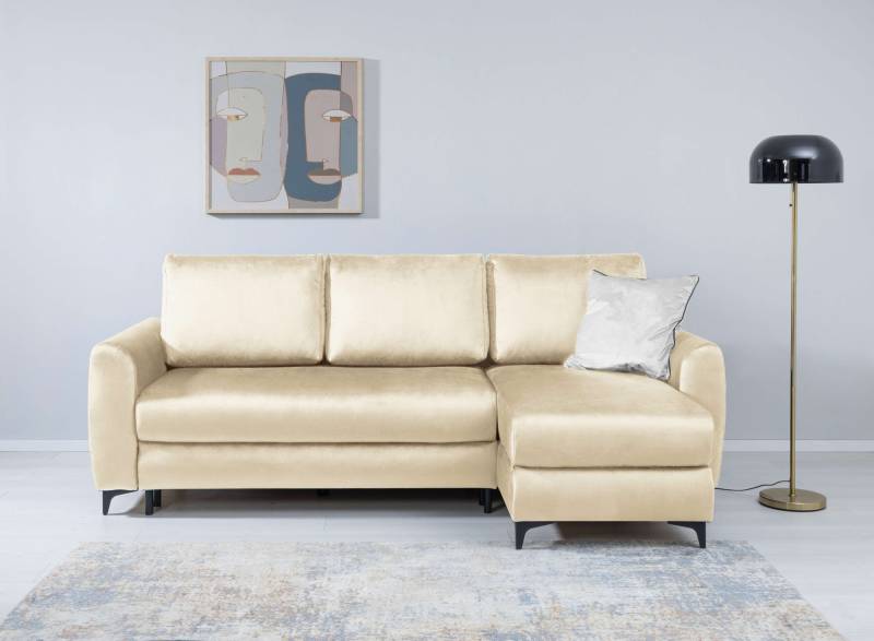 Home affaire Ecksofa »SEMPT Recamiere wahlweise links oder rechts montierbar, L-Form«, Schlafsofa, Bettkasten, B/T/H: 236/148/92 cm. Liegefläche 197/138 cm von home affaire