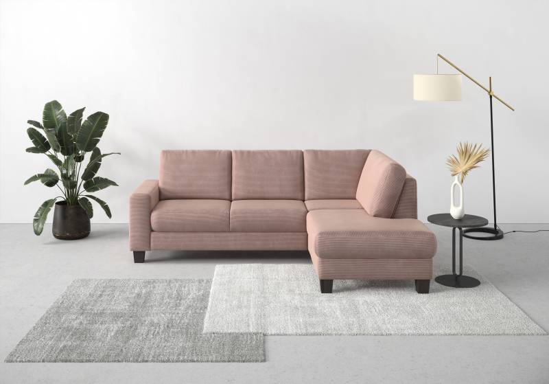 Home affaire Ecksofa »Summer L-Form«, mit Ottomane, mit oder ohne Bettfunktion und Bettkasten, Cord-Bezug von home affaire