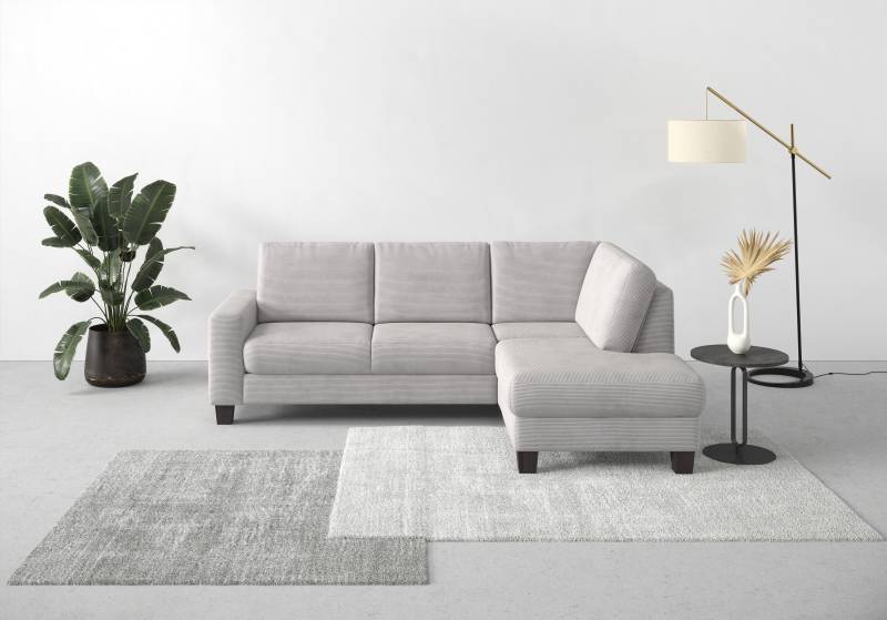 Home affaire Ecksofa »Summer L-Form«, mit Ottomane, mit oder ohne Bettfunktion und Bettkasten, Cord-Bezug von home affaire