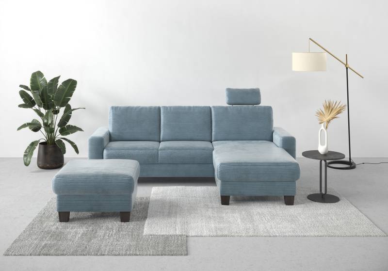 Home affaire Ecksofa »Summer L-Form«, mit Recamiere, mit oder ohne Bettfunktion und Bettkasten, Cord-Bezug von home affaire