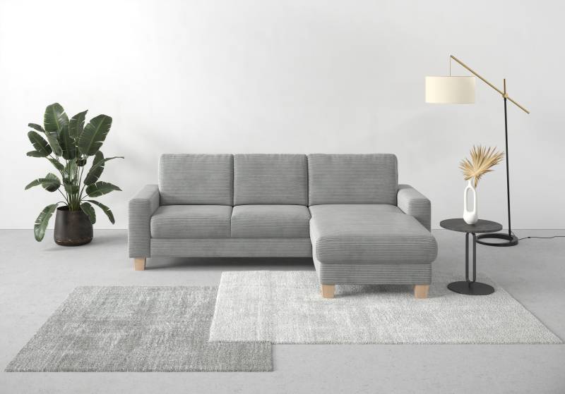 Home affaire Ecksofa »Summer L-Form«, mit Recamiere, mit oder ohne Bettfunktion und Bettkasten, Cord-Bezug von home affaire