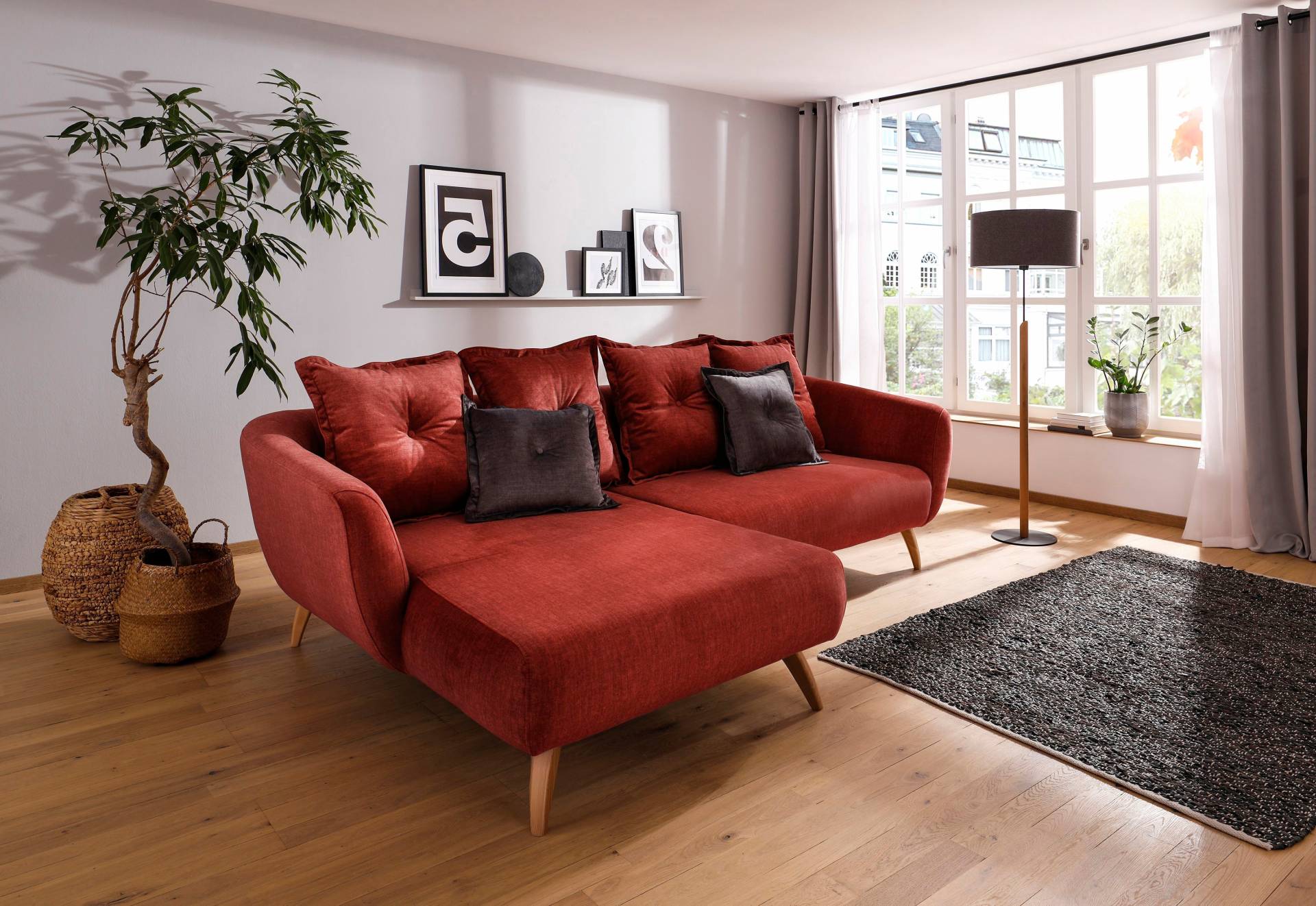 Home affaire Ecksofa »Baggio L-Form«, Zierkissen inklusive von home affaire