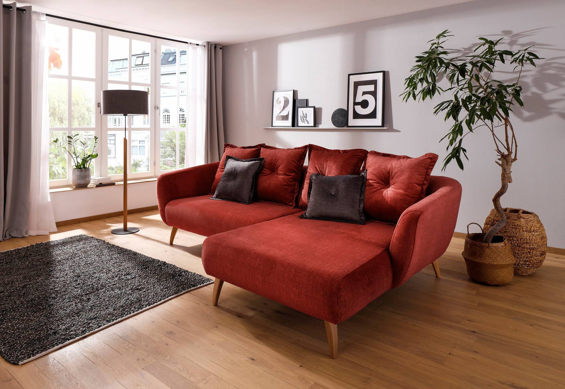 Home affaire Ecksofa »Baggio L-Form«, Zierkissen inklusive von home affaire