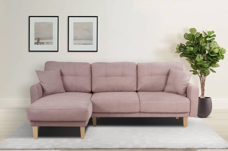 Home affaire Ecksofa »Triplo, Zierkissen, Schlaffunktion, B/T/H: 234/164/89 cm, L-Form«, wahlweise mit Bettfunktion und Bettkasten, Liegefläche 210/132 cm von home affaire