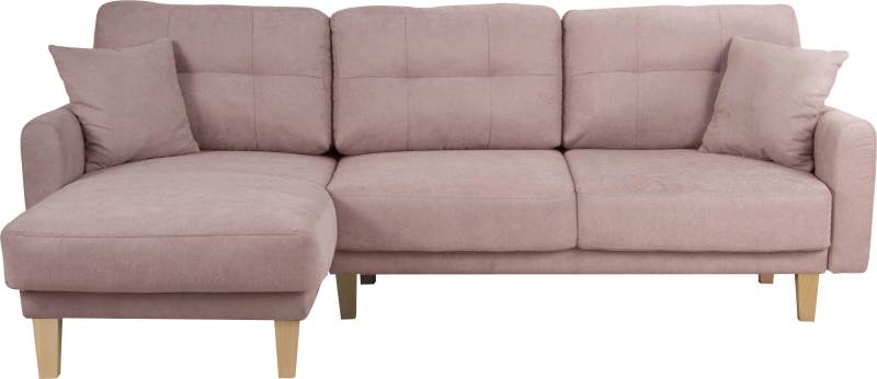 Home affaire Ecksofa »Triplo, Zierkissen, Schlaffunktion, B/T/H: 234/164/89 cm, L-Form«, wahlweise mit Bettfunktion und Bettkasten, Liegefläche 210/132 cm von home affaire