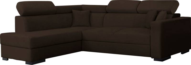 Home affaire Ecksofa »Tulio L-Form«, wahlweise mit Bettfunktion und Bettkasten, incl. 3 Zierkissen von home affaire