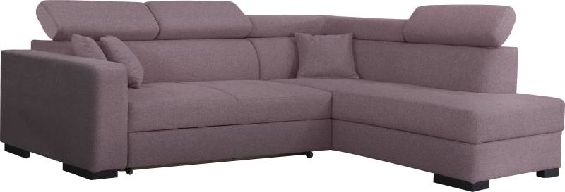 Home affaire Ecksofa »Tulio L-Form«, wahlweise mit Bettfunktion und Bettkasten, incl. 3 Zierkissen von home affaire