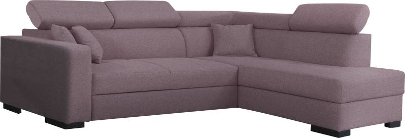 Home affaire Ecksofa »Tulio L-Form«, wahlweise mit Bettfunktion und Bettkasten, incl. 3 Zierkissen von home affaire