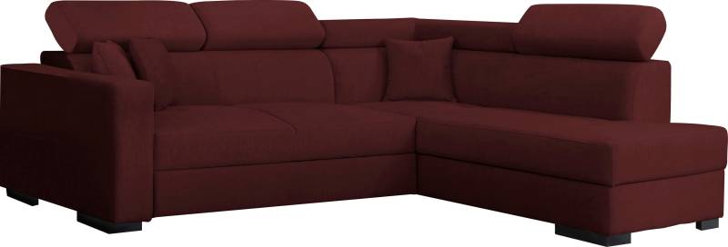 Home affaire Ecksofa »Tulio L-Form«, wahlweise mit Bettfunktion und Bettkasten, incl. 3 Zierkissen von home affaire