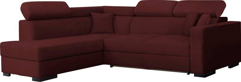 Home affaire Ecksofa »Tulio L-Form«, wahlweise mit Bettfunktion und Bettkasten, incl. 3 Zierkissen von home affaire