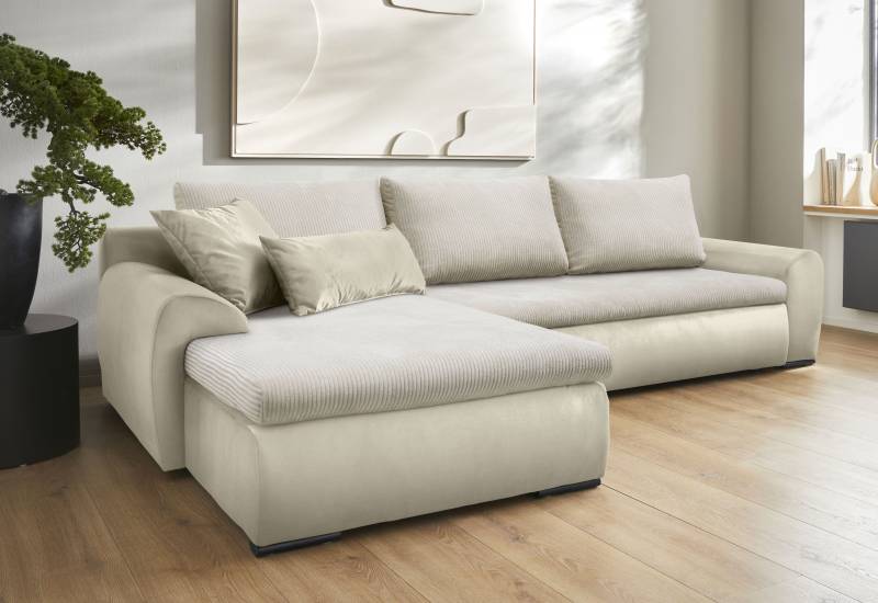 Home affaire Ecksofa Win L-Form, wahlweise mit Bettfunktion und Bettkasten von home affaire