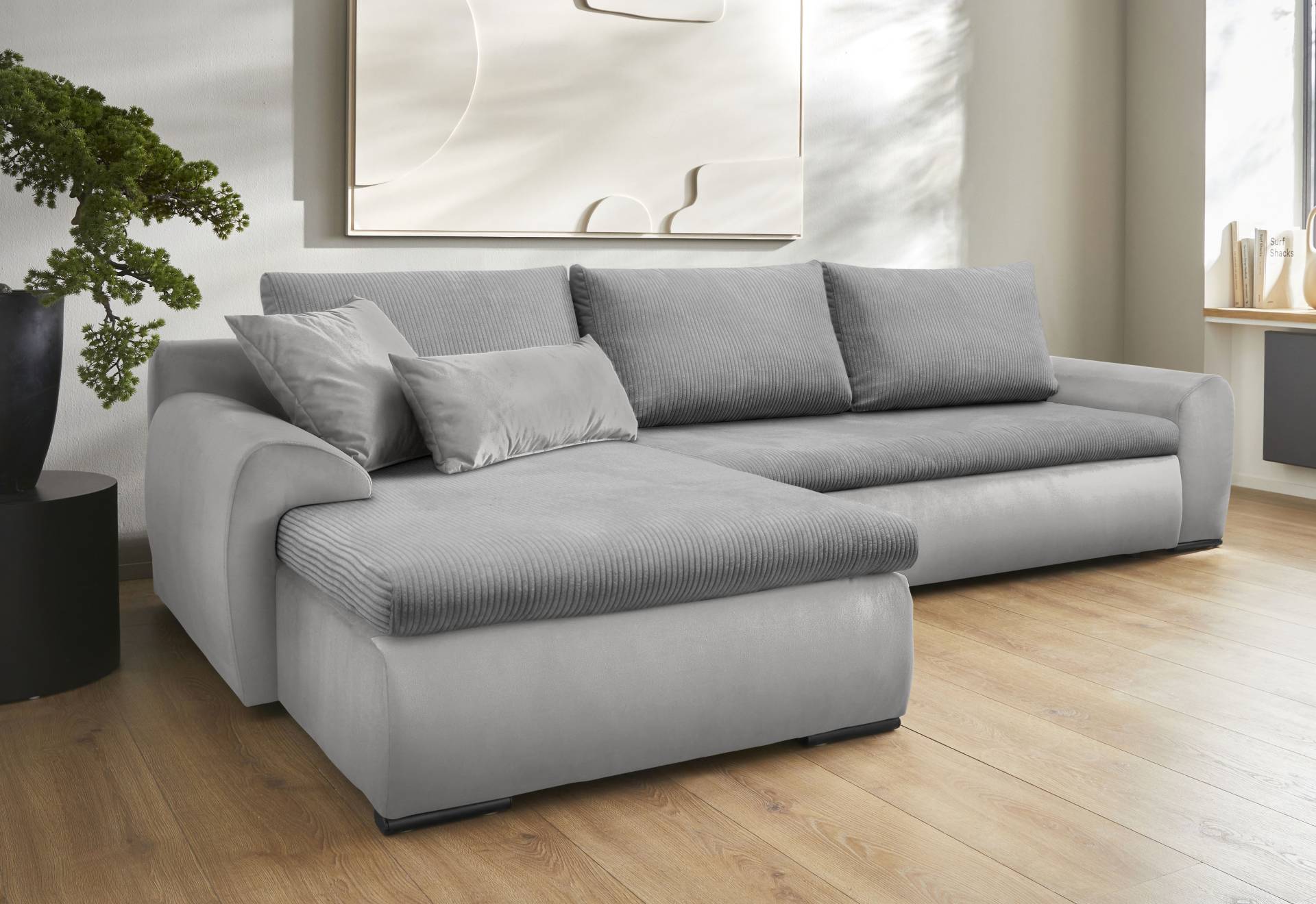 Home affaire Ecksofa Win L-Form, wahlweise mit Bettfunktion und Bettkasten von home affaire