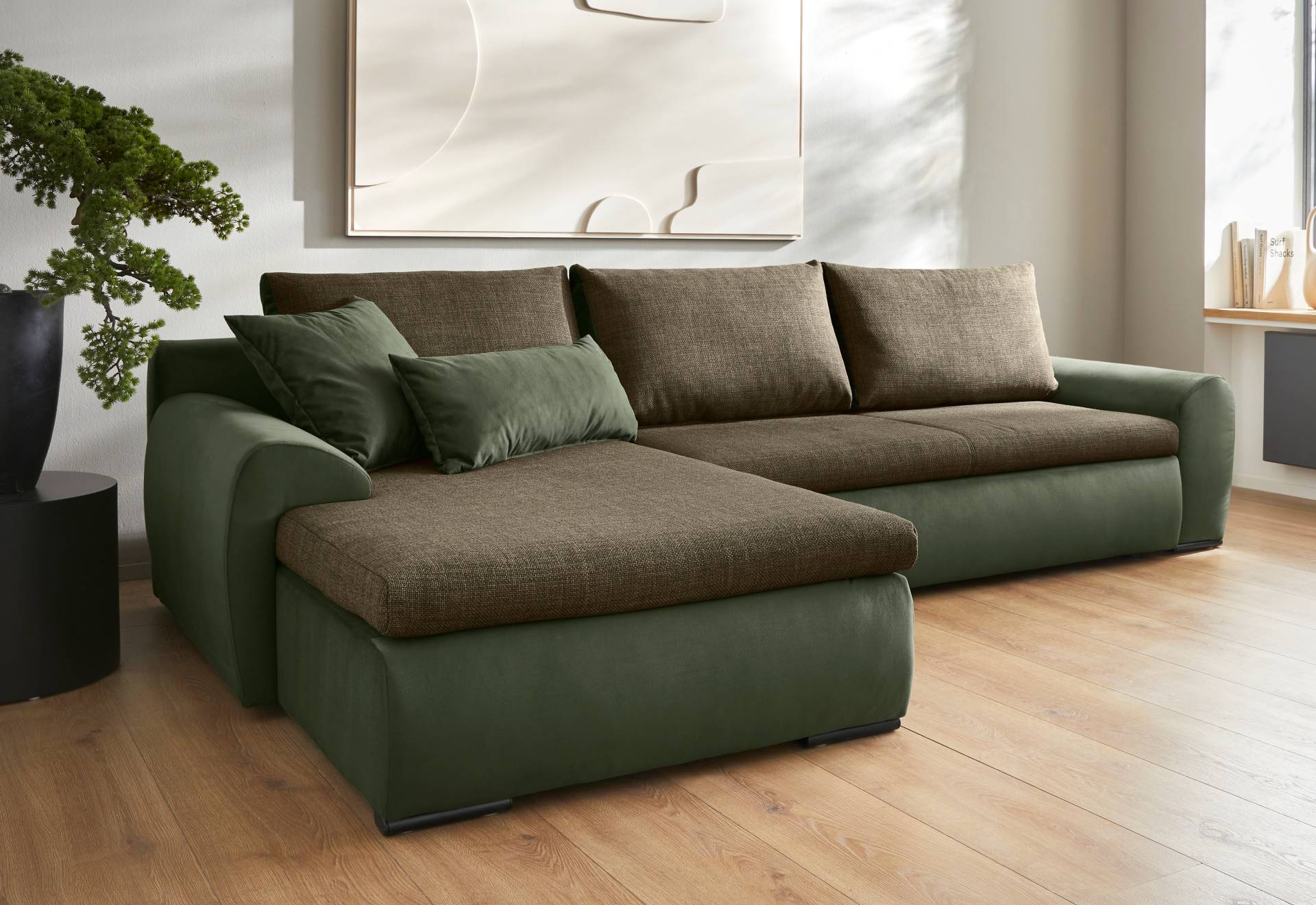 Home affaire Ecksofa Win L-Form, wahlweise mit Bettfunktion und Bettkasten von home affaire