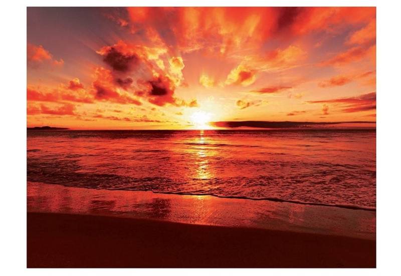 Home affaire Glasbild »Beautiful tropical sunset on the beach«, 80/60 cm von home affaire