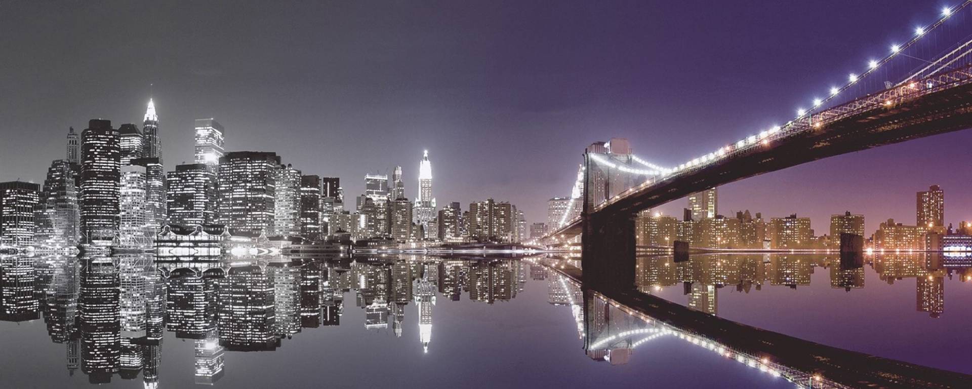 Home affaire Glasbild »Mike Liu: N. Y. Skyline und nächtliche Reflektion«, 125/50 cm von home affaire