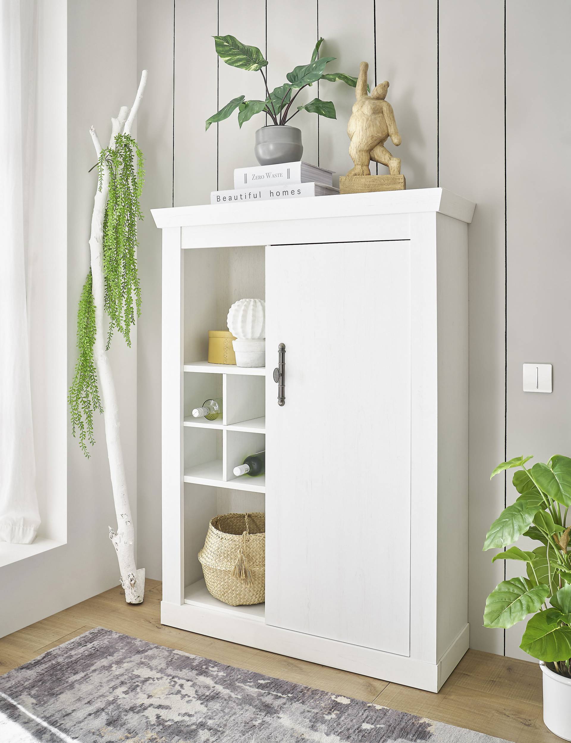 Home affaire Highboard »RAVENNA«, im romantischen Landhausstil, Griffe aus Metall, Höhe 146 cm von home affaire