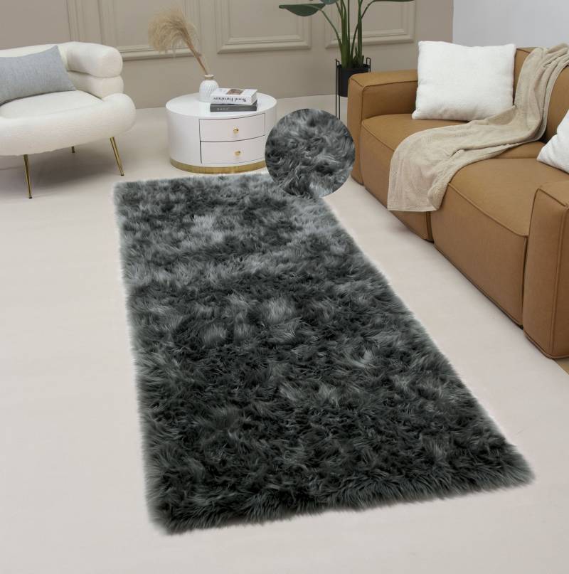 Home affaire Fellteppich »Dena, Hochflor Teppiche«, rechteckig, 60 mm Höhe, Kunstfell, weich, Uni-Farben, Wohnzimmer, Schlafzimmer, Esszimmer von home affaire